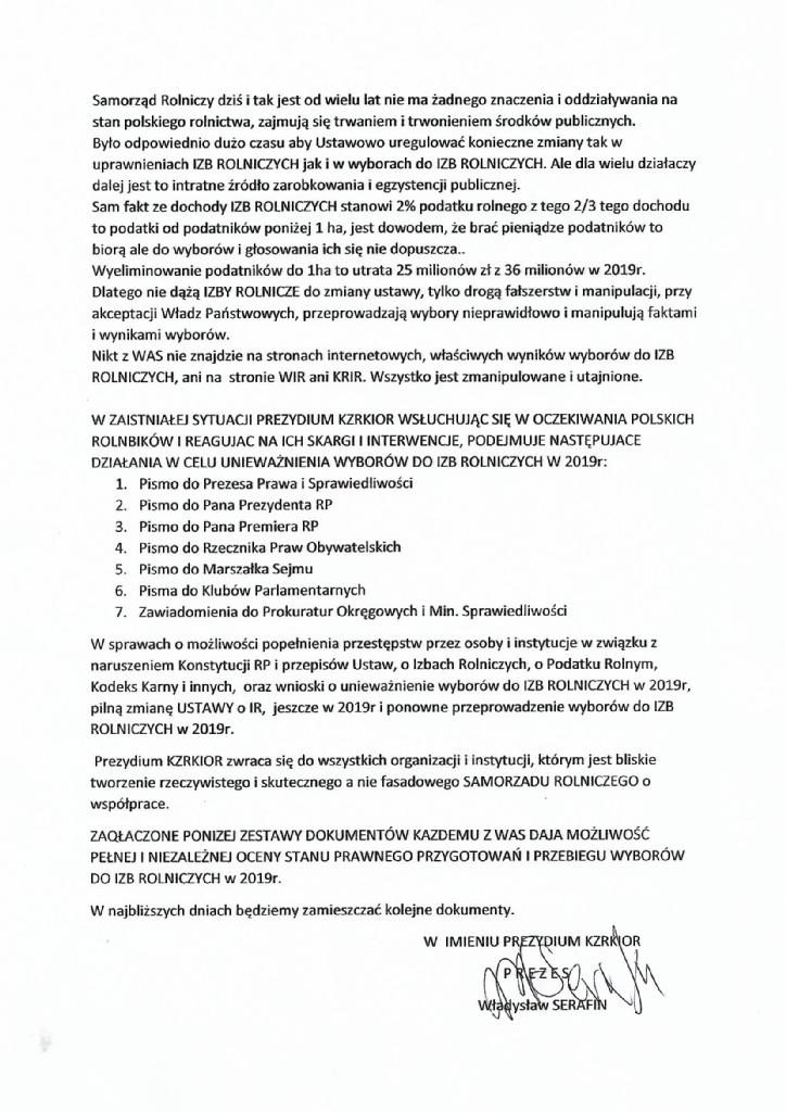 Archiwum KZRKiOR: Wybory do Izb Rolniczych NIEWAŻNE!!!