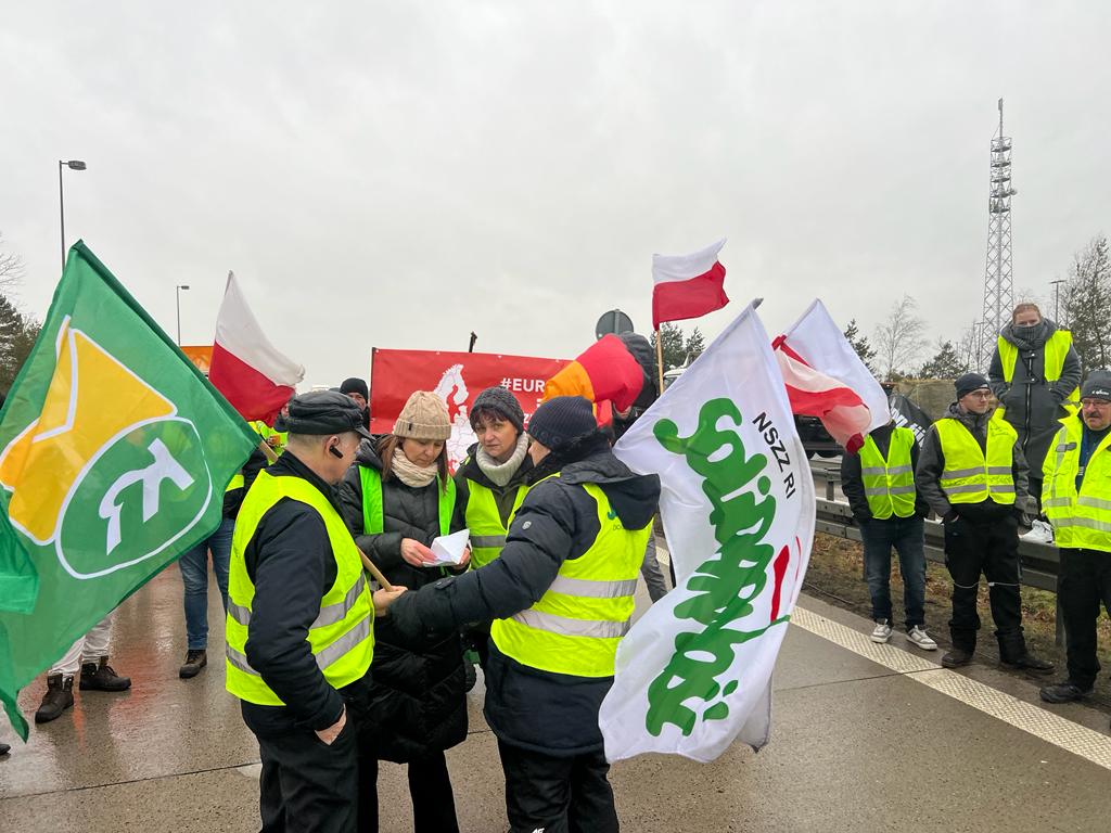 Wspólny protest polskich i niemieckich związkowców