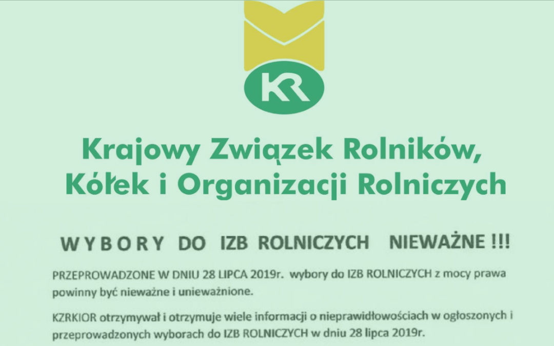 Wybory do Izb Rolniczych NIEWAŻNE!!!